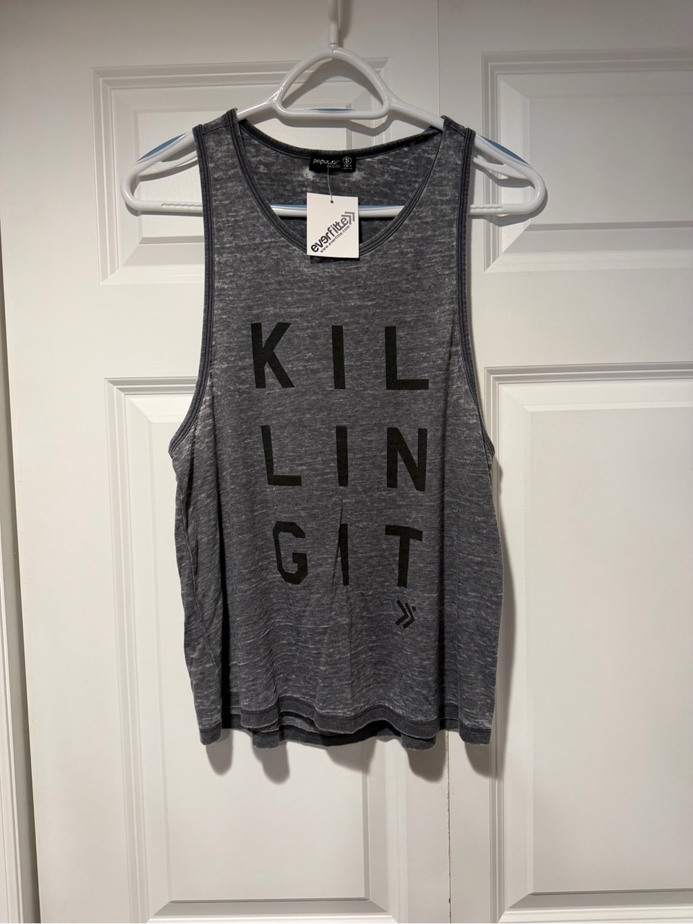 Women's Gray Graphic Muscle Tank - 'KILLING IT'